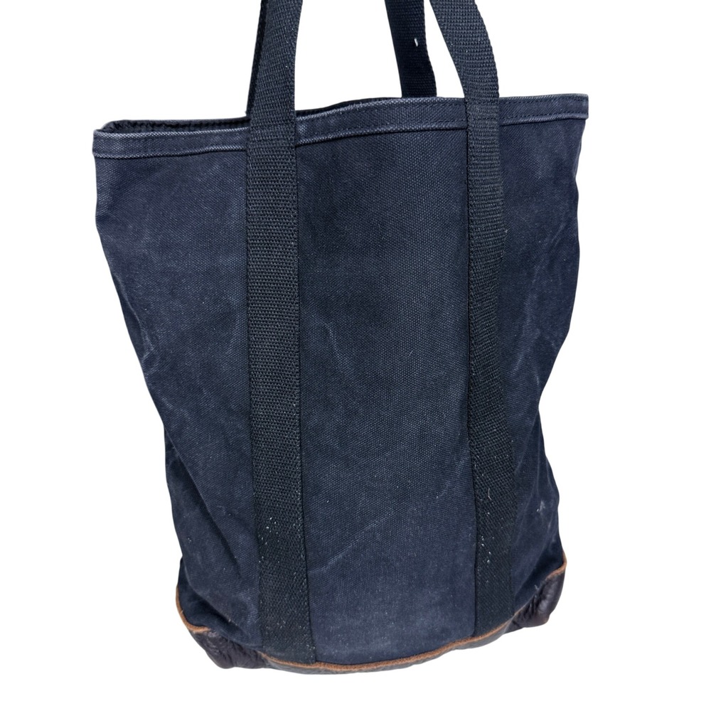 Black Canvas Leather Base Tote Bag American Express Workwear Utility Carryall